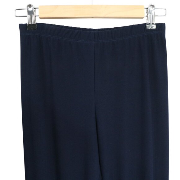 IC Collection by Connie Navy Soft Knit Mesh Trim Tunic Top Pants Outfit Set S - Picture 4 of 6